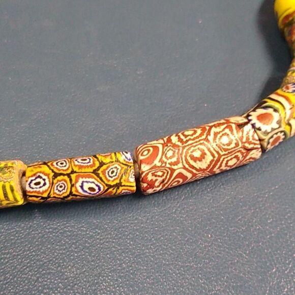 Ceramic African Trading Bead Necklace Upper Voltra few damaged beads see pic - Picture 8 of 11
